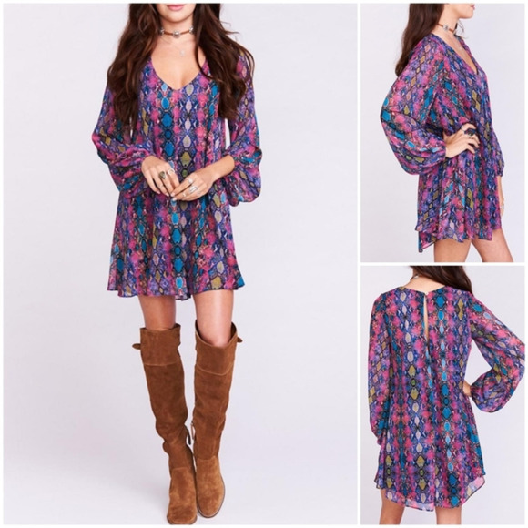 Mumu silhouette with snake rainbow print - Picture 1 of 5